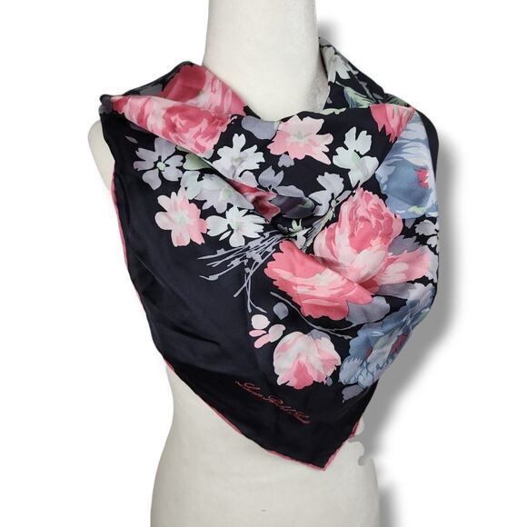 Lauren Ralph Lauren Silk Scarf Hand Rolled Floral Pastel Pink - Main Image